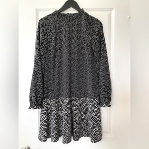 Women’s LOFT Black Polka Dot Dress - size small